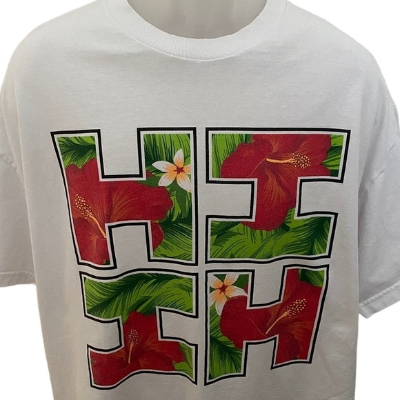 HAWAII’S FINEST Ianuali Line 2020 Red & Green Floral Tropical Shirt Men 2XL XXL - Picture 2 of 7